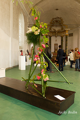 Composition florale de Monique Paulat, Ikebana art floral japonais