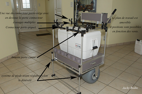 Chariot de surfcasting version deux pêcheurs grand modèle