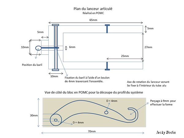 Plan détaillé d’un plomb grappin débrayable avec porte appât à réaliser vous-même, une nouveauté 2018 permettant un montage coulissant pour lancer loin des appâts vivants ou fragiles, styles crevettes, couteaux, vers et autres.