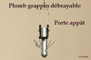 Plan détaillé d’un plomb grappin débrayable avec porte appât à réaliser vous-même, une nouveauté 2018 permettant un montage coulissant pour lancer loin des appâts vivants ou fragiles, styles crevettes, couteaux, vers et autres.