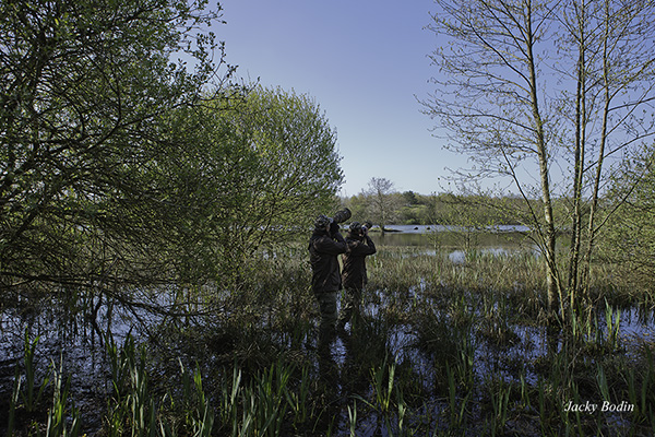 Nous sommes en pleine action les pieds dans l'eau